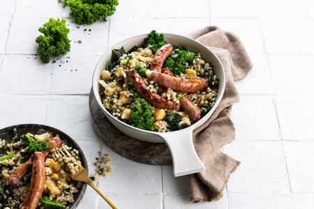 Image of Barley, kale and cauliflower stew recipe made with Ardo products