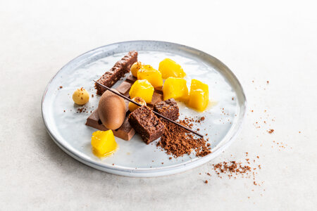 Mango chocolate dessert