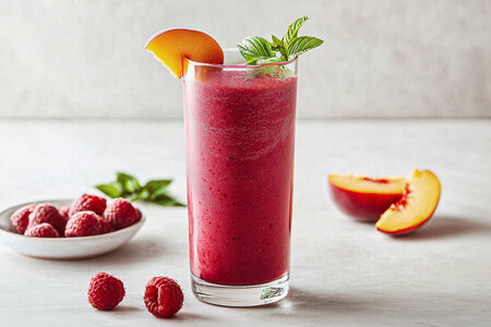 Peach Melba smoothie