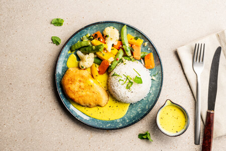 ‘Just Like Chicken’ Fillet with Madras Curry and Basmati Rice