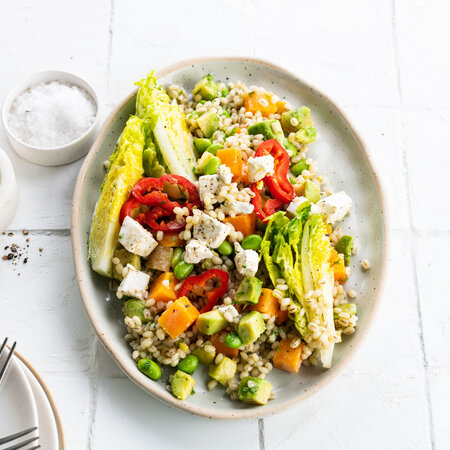 Image of Barley, butternut and feta salad recipe made with Ardo products