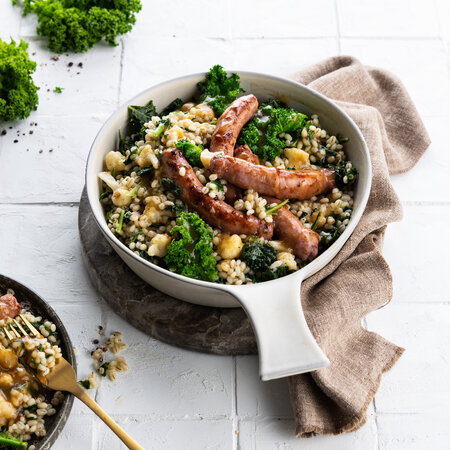 Image of Barley, kale and cauliflower stew recipe made with Ardo products