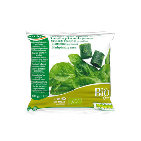 ardo bio leaf spinach portions 600g 
