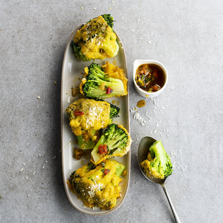 Mexican style broccoli gratin