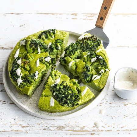 Broccoli and mascarpone flan